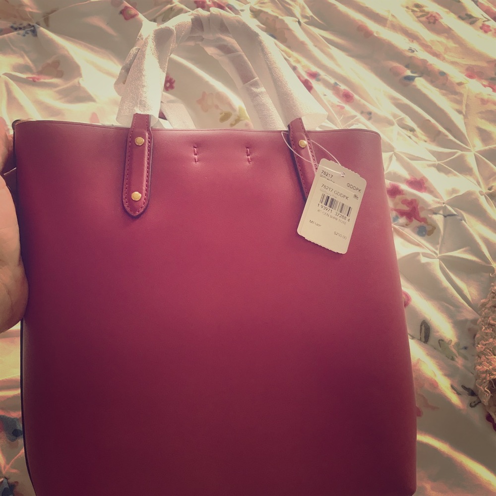 COACH tall leather tote medium - Dusty Pink NWT